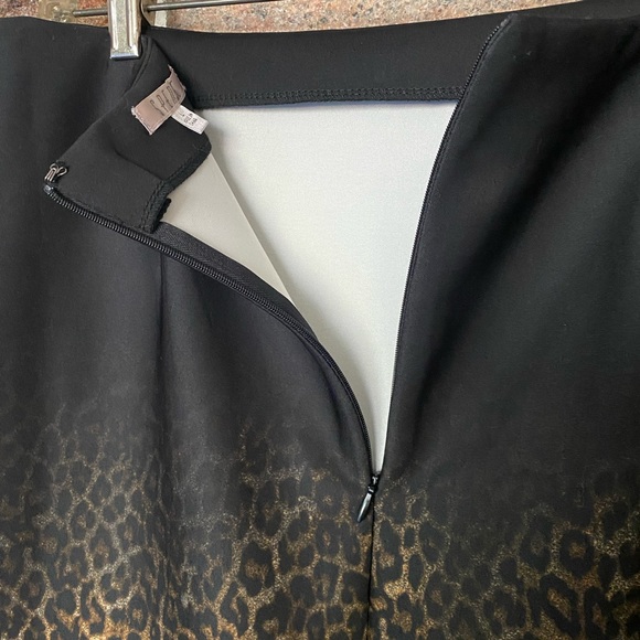 🐆 Black and leopard print pencil skirt. - Picture 6 of 9